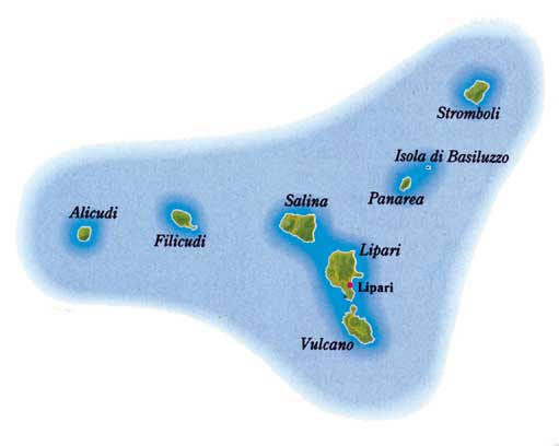 Map of Aeolian Isdlands